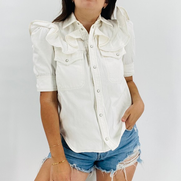 Zadig & Voltaire Tops - Zadig & Voltaire XS Toky Denim Button Down Blouse